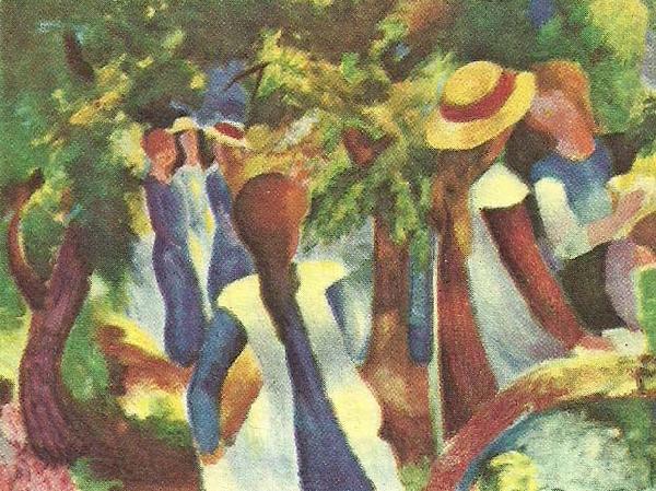August Macke flickor under trad Spain oil painting art